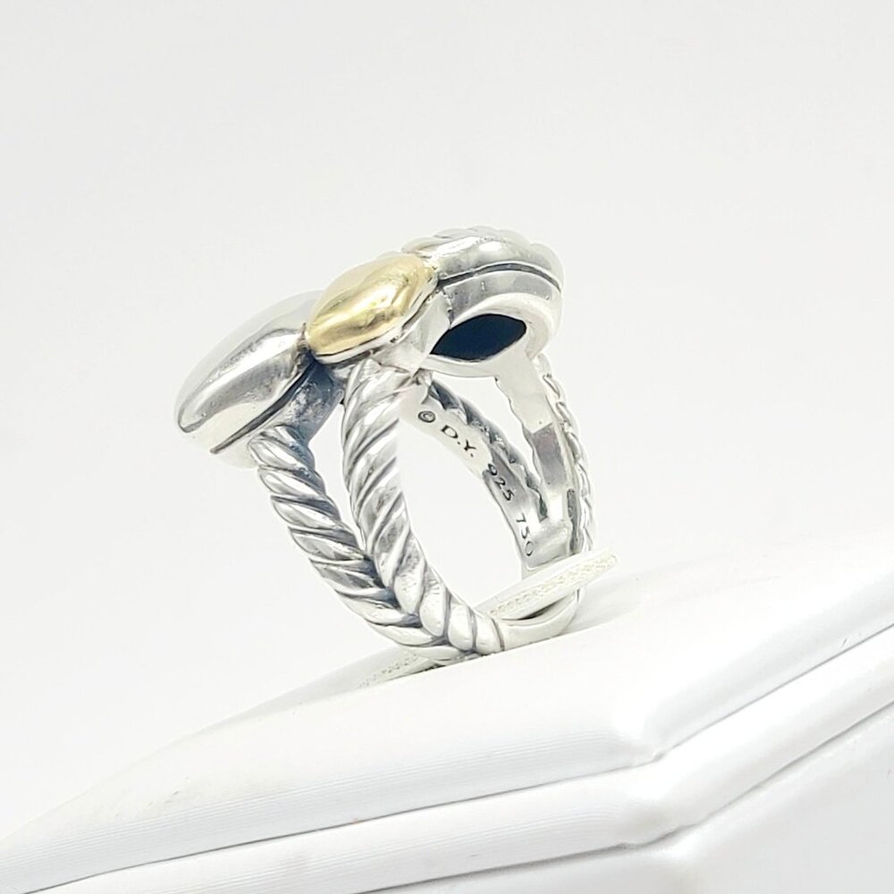 David Yurman Mosaic Chiclet Ring w/ 18K Yellow Gold - Size 6 - RARE - Picture 9 of 12